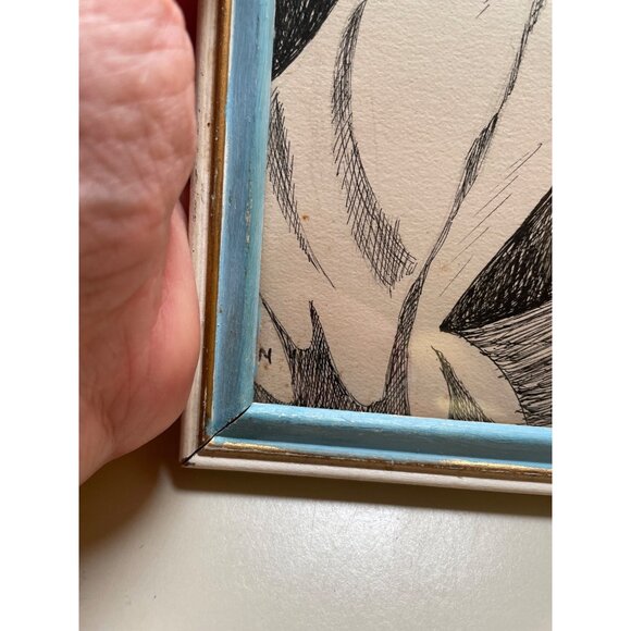 Vintage Framed Jesus Christ Sketch Art With Quote "Not My Will But Thine Be Done - Picture 7 of 8